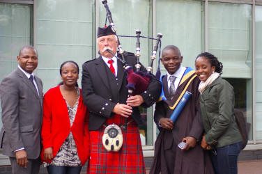 Bernie and familay at the Heriot Watt Graduation Ceromonies in June 2012 with Jim