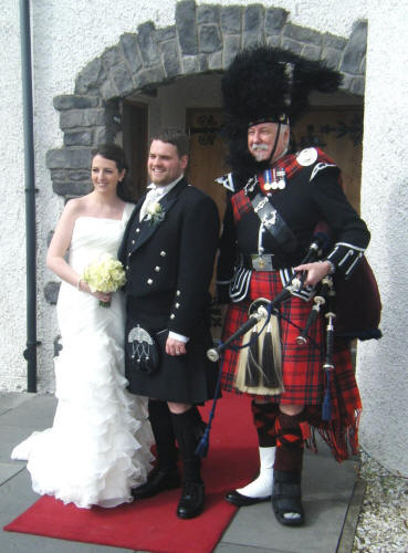 Hayley and Euan with Jim at Glenskirlie Castle 
