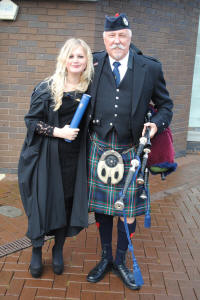 Laura with Jim at the Heriot Watt Graduations Nov 2012